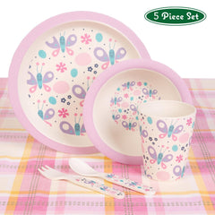 Boppi: Bamboo Dinnerware 5-Piece Set - Butterflies Toys & Games Boppi