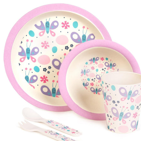 Boppi: Bamboo Dinnerware 5-Piece Set - Butterflies Toys & Games Boppi