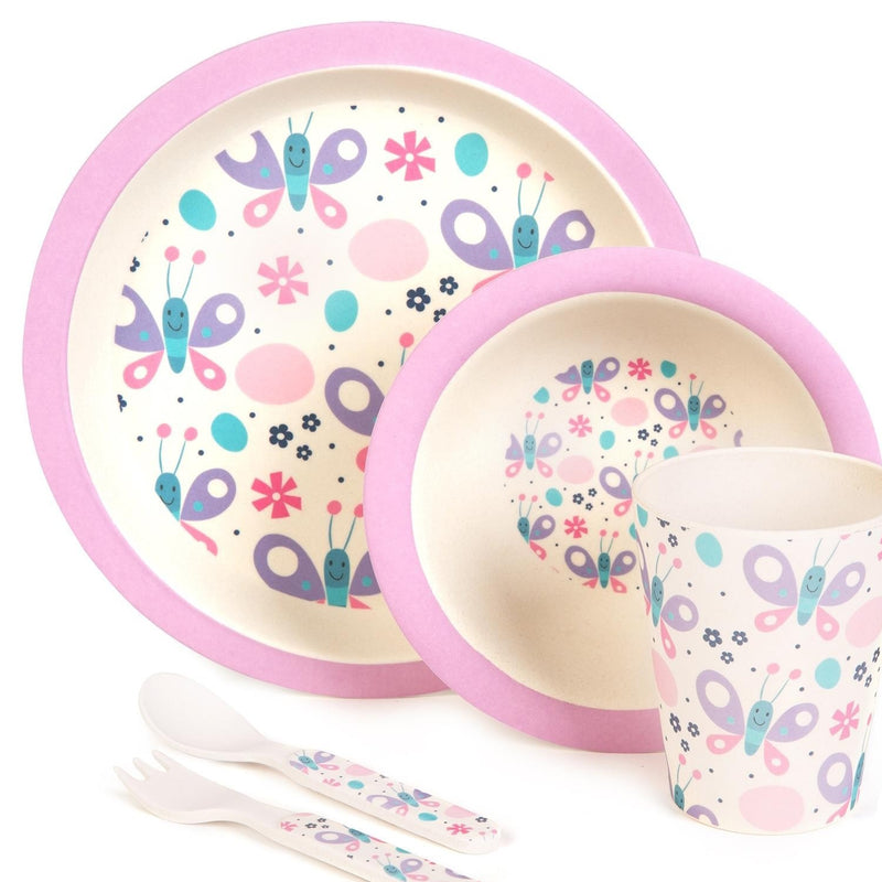 Boppi: Bamboo Dinnerware 5-Piece Set - Butterflies Toys & Games Boppi