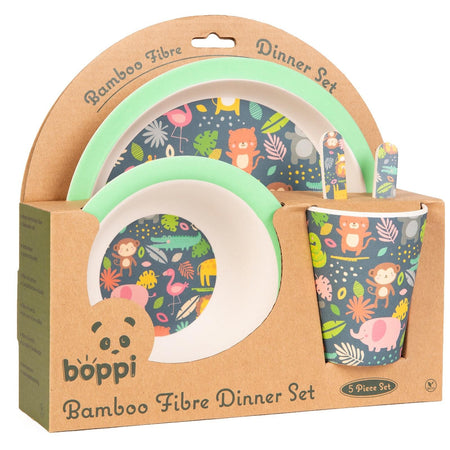 Boppi: Bamboo Dinnerware 5-Piece Set - Jungle Set 2 Toys & Games Boppi