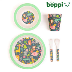 Boppi: Bamboo Dinnerware 5-Piece Set - Jungle Set 2 Toys & Games Boppi