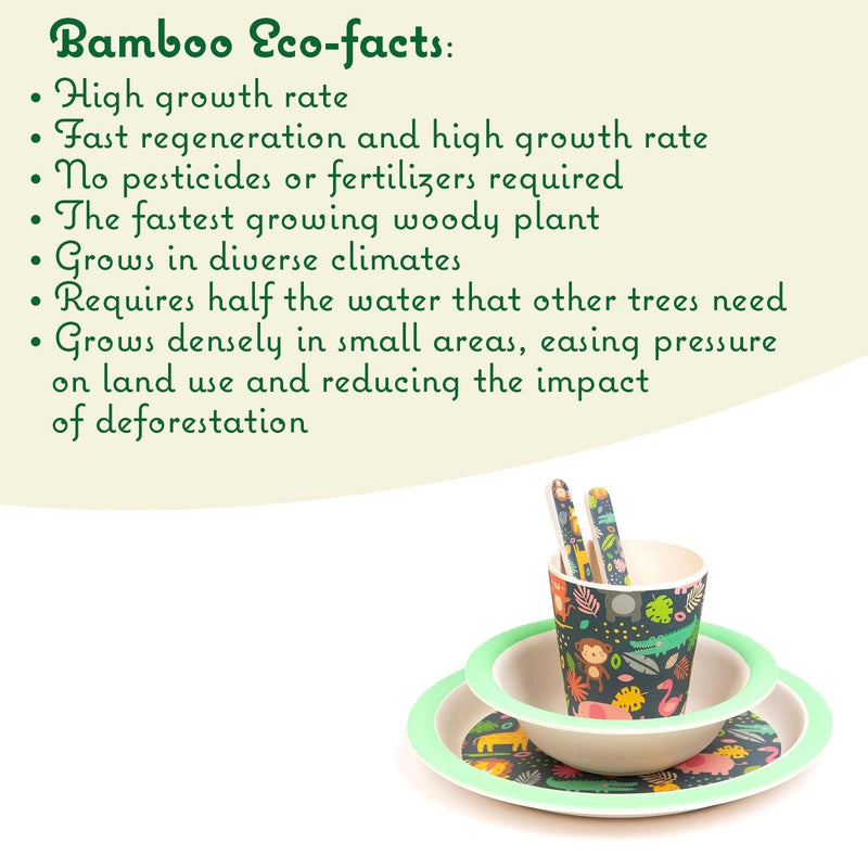 Boppi: Bamboo Dinnerware 5-Piece Set - Jungle Set 2 Toys & Games Boppi