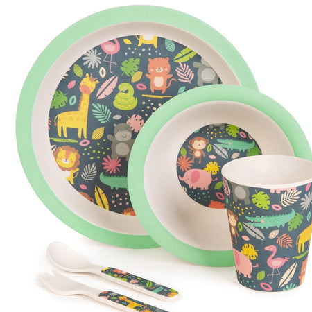 Boppi: Bamboo Dinnerware 5-Piece Set - Jungle Set 2 Toys & Games Boppi