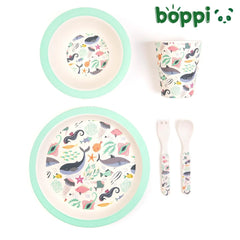 Boppi: Bamboo Dinnerware 5-Piece Set - Under the Sea Home and Hardware Boppi