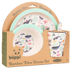 Boppi: Bamboo Dinnerware 5-Piece Set - Under the Sea Home and Hardware Boppi