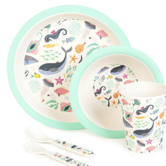 Boppi: Bamboo Dinnerware 5-Piece Set - Under the Sea Home and Hardware Boppi