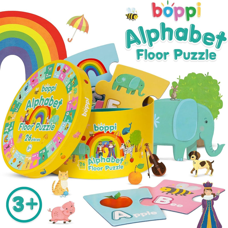 Boppi: Round Alphabet Floor Puzzle - 26 Piece Puzzle Toys & Games Boppi