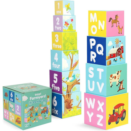 Boppi: Stacking Cubes - Farmyard Toys & Games Boppi