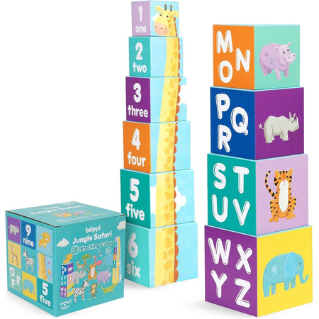 Boppi: Stacking Cubes - Jungle Safari Toys & Games Boppi