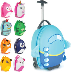 Boppi: Tiny Trekker Rolling Luggage Case - Aeroplane Clothing and Apparel Boppi