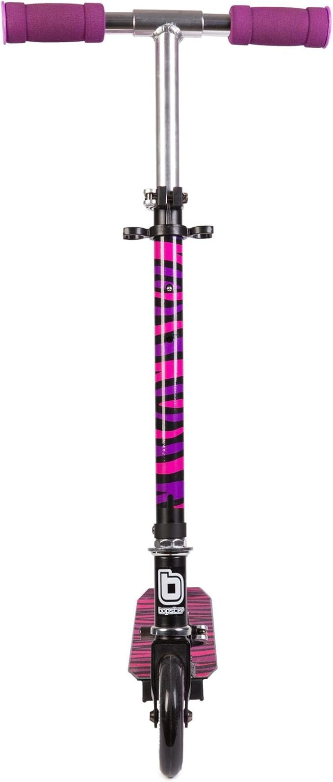 Bopster: 2 Wheeled Folding Scooter - Purple Zebra Stripes Toys & Games Bopster