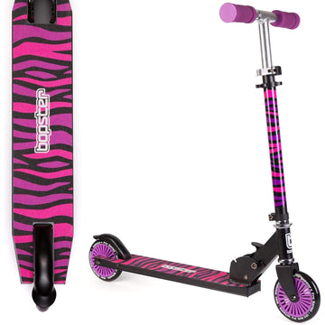 Bopster: 2 Wheeled Folding Scooter - Purple Zebra Stripes Toys & Games Bopster