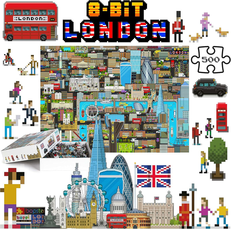 Bopster: 8-Bit London - 1000 Piece Puzzle Toys & Games Bopster