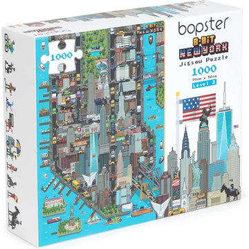 Bopster: 8-Bit New York - 1000 Piece Puzzle Toys & Games Bopster