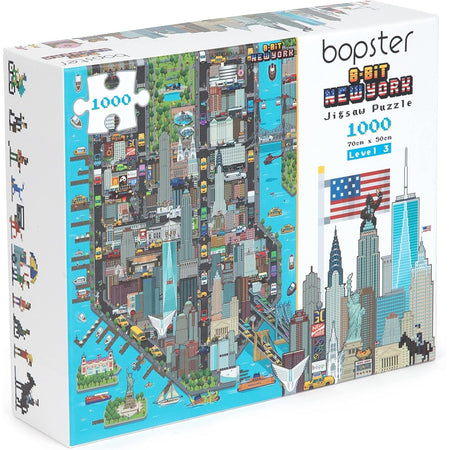 Bopster: 8-Bit New York - 1000 Piece Puzzle Toys & Games Bopster