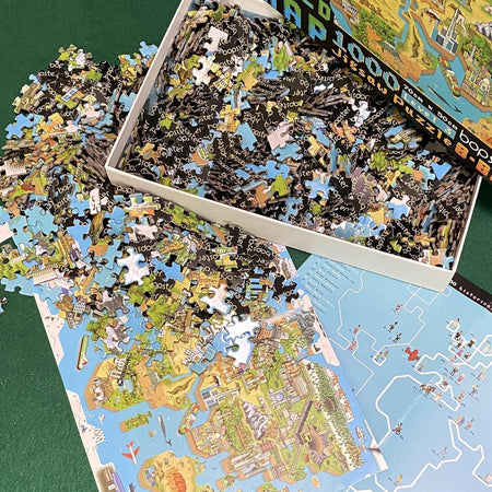 Bopster: 8-Bit World Map - 1000 Piece Puzzle Board Game Bopster