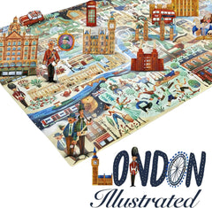 Bopster: Illustrated London Jigsaw Puzzle - 1000 Piece Toys & Games Bopster