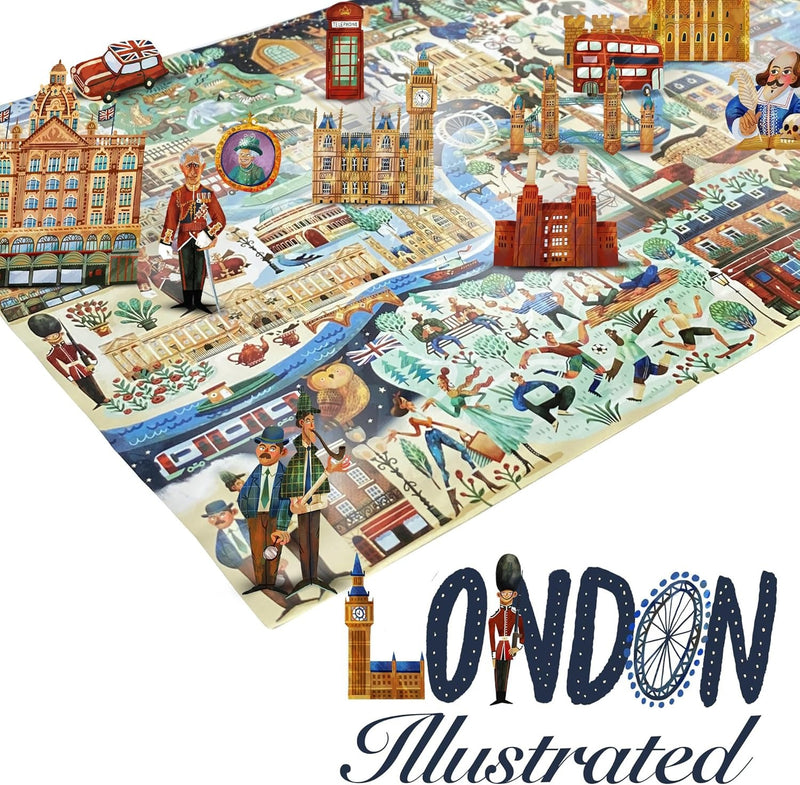 Bopster: Illustrated London Jigsaw Puzzle - 1000 Piece Toys & Games Bopster