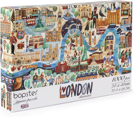 Bopster: Illustrated London Jigsaw Puzzle - 1000 Piece Toys & Games Bopster
