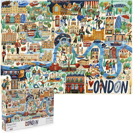 Bopster: Illustrated London Jigsaw Puzzle - 1000 Piece Toys & Games Bopster