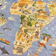 Bopster: Illustrated World Map Round Puzzle - 1000 Piece Puzzle Board Game Boppi