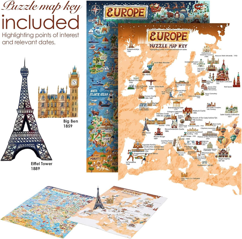 Bopster: Map of Europe - 1000 Piece Puzzle Toys & Games Bopster