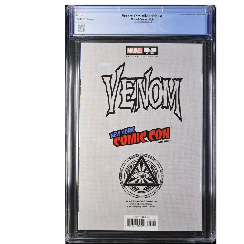 Venom: #3 [CGC 9.8 Ryan Stegman New York comic con Foil Facsimile] 2024 Comics Marvel Comics
