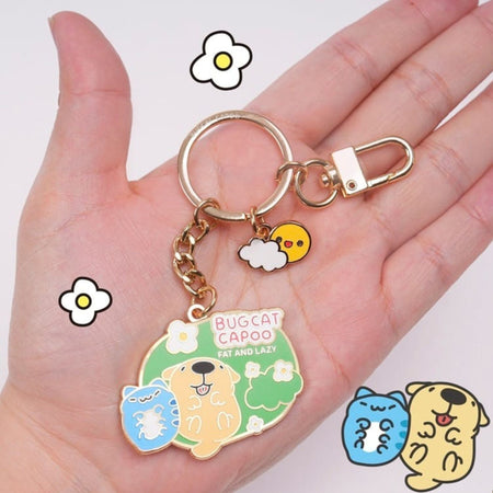 Bugcat Capoo: Capoo and Dogdog Squeeze Keychain (Gold) Accessories Bugcat Capoo