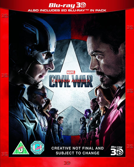 Captain America: Civil War [Blu-Ray 2D + 3D] Blu-Ray 3D Movie Marvel   