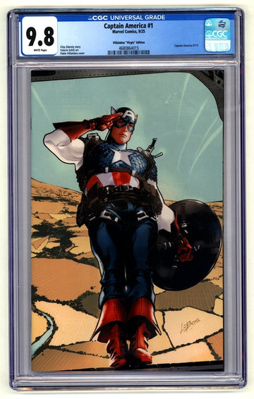 Captain America: #1 [Villalobos CGC 9.8 Virgin - 1:200] 2025 Comics Marvel Comics
