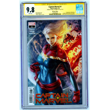 Captain Marvel: #1 [Stanley Artgerm Lau Signed CGC 9.8 Walmart Edition] 2019 Comics Marvel Comics