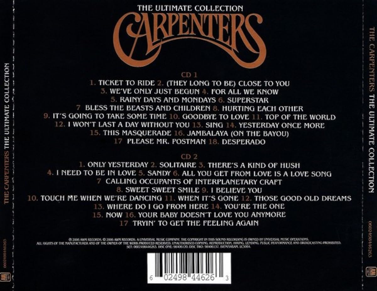 Carpenters: The Ultimate Collection 2 CD/DVD | Classic Hits and