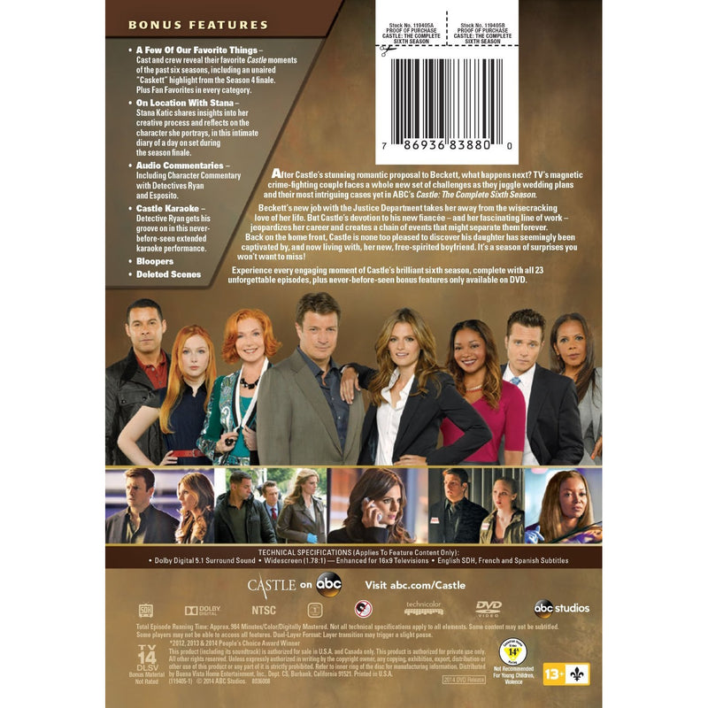Castle: The Complete Sixth Season [DVD] DVD Box Set / Series ABC Studios   