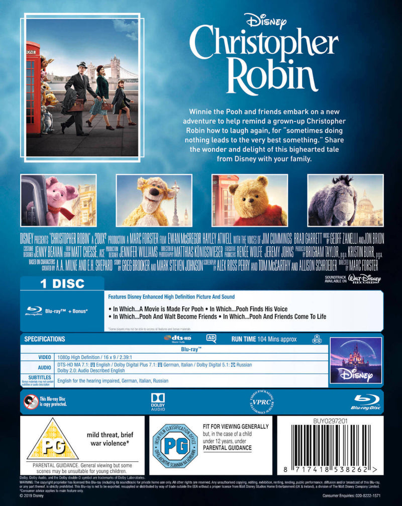 Christopher Robin [Blu-Ray] Blu-Ray Movie Disney   