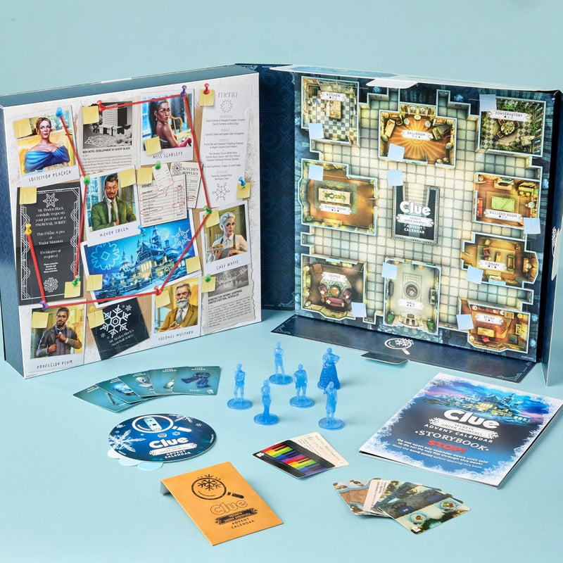 Clue: Advent Calendar - Secrets Under Snowfall [Board Game, 2-4 Players] Board Game Hasbro
