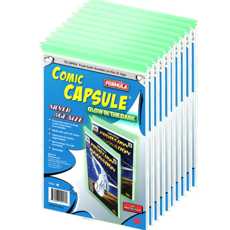 ComicCapsule Protective Case [10 Pack Glow In The Dark Silver Age Size]