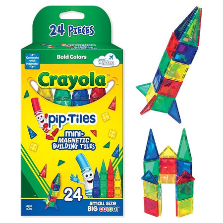 Crayola: Mini Bold PIP - 24 Piece Magnetic Tile Set Toys & Games Create On
