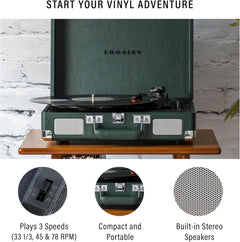 Crosley: Cruiser Plus Turntable - Emerald - CR8005F-EM [Electronics] Electronics Crosley