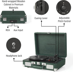 Crosley: Cruiser Plus Turntable - Emerald - CR8005F-EM [Electronics] Electronics Crosley