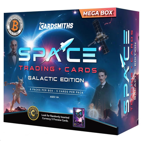 Cardsmiths Currency Trading Cards: Space Galactic Mega Box - 8 Packs Collectible Cardsmiths
