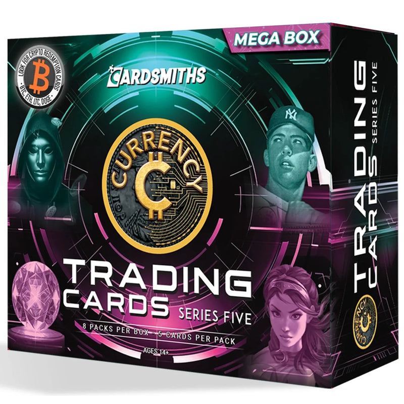 Cardsmiths Currency Trading Cards: Series 5 Mega Box - 8 Packs Collectible Cardsmiths