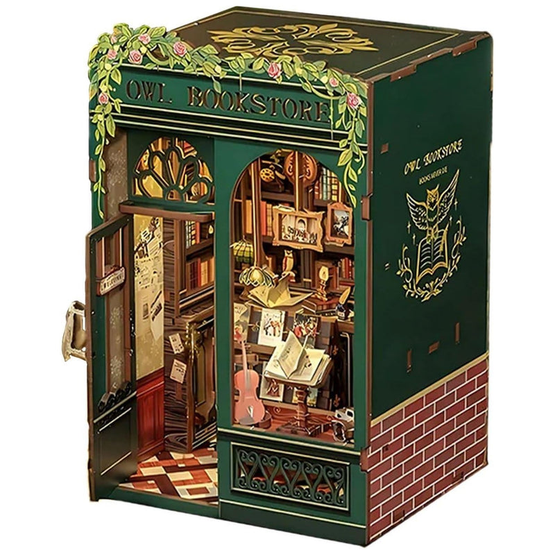 CuteBee: Book Journey - Owl Bookstore DIY Miniature House Model Kit CuteBee