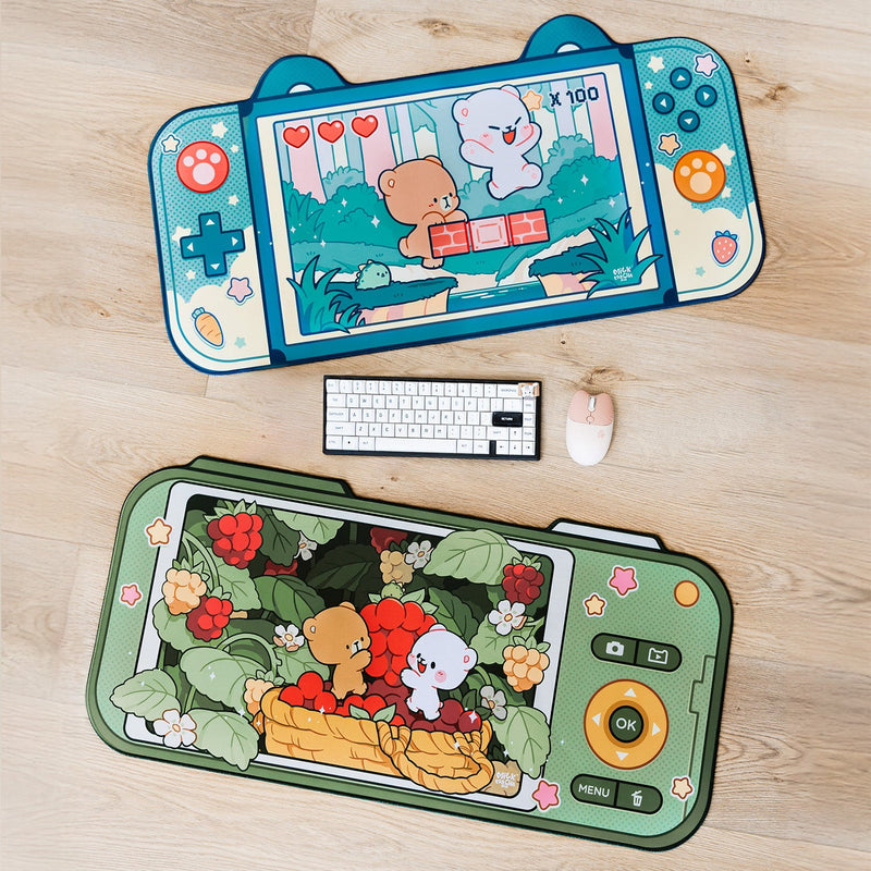 Milk Mocha Bear: Level Up Desk Mat Home Decor Milk Mocha Bear