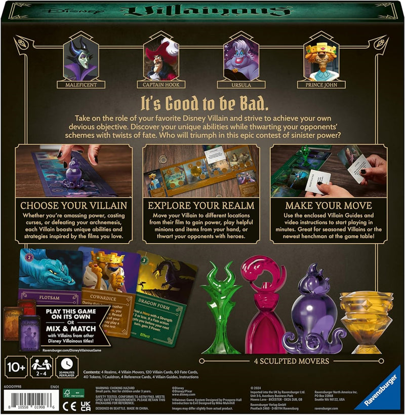 Disney Villainous: Introduction To Evil [Includes Lorcana Promo Card] [Board Game 2-4 Players] Board Game Ravensburger