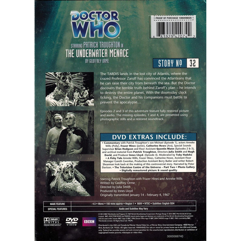 Doctor Who: The Underwater Menace [DVD] DVD Box Set / Series BBC   