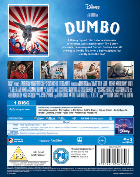 Dumbo [Blu-Ray] Blu-Ray Movie Disney   