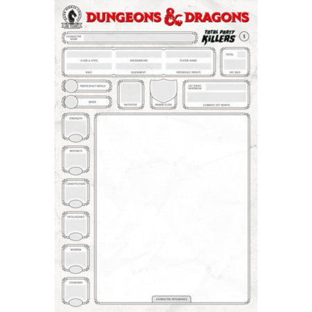 Dungeons & Dragons Total Party Killers: #1 [Blank Character Sheet CVR E] 2026 Comics Dark Horse