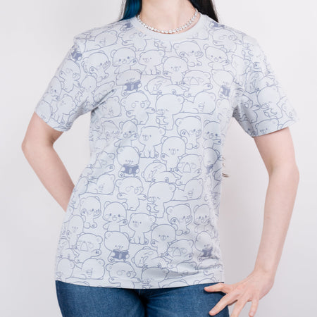 Giordano X Milk Mocha Bear: Daily Life Collage (Blue) T-Shirts Milk Mocha Bear