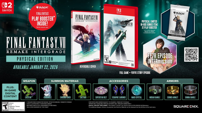 Final Fantasy VII Remake Intergrade MTG Edition with Magic: The Gathering - Final Fantasy Play Booster [Nintendo Switch 2] Nintendo Switch 2 Video Game Square Enix