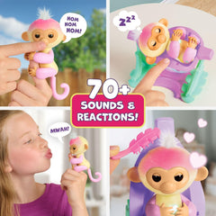Fingerlings 2.0: Baby Monkey Nursery Playset - Jas with 2-in-1 Cradle and High Chair Toys & Games WowWee